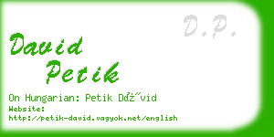 david petik business card